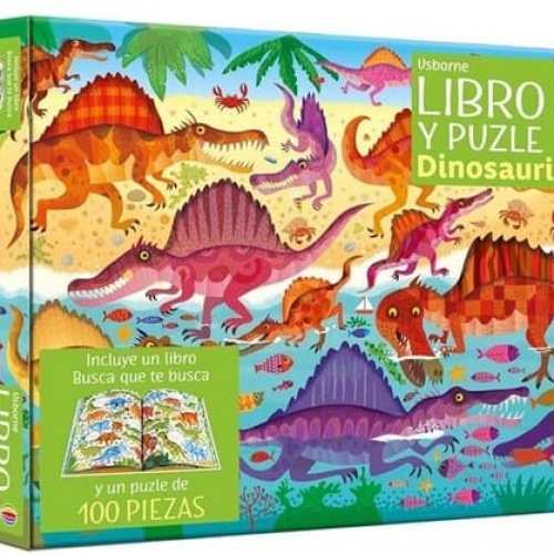PUZZLE Y LIBRO DINOSAURIOS 100P